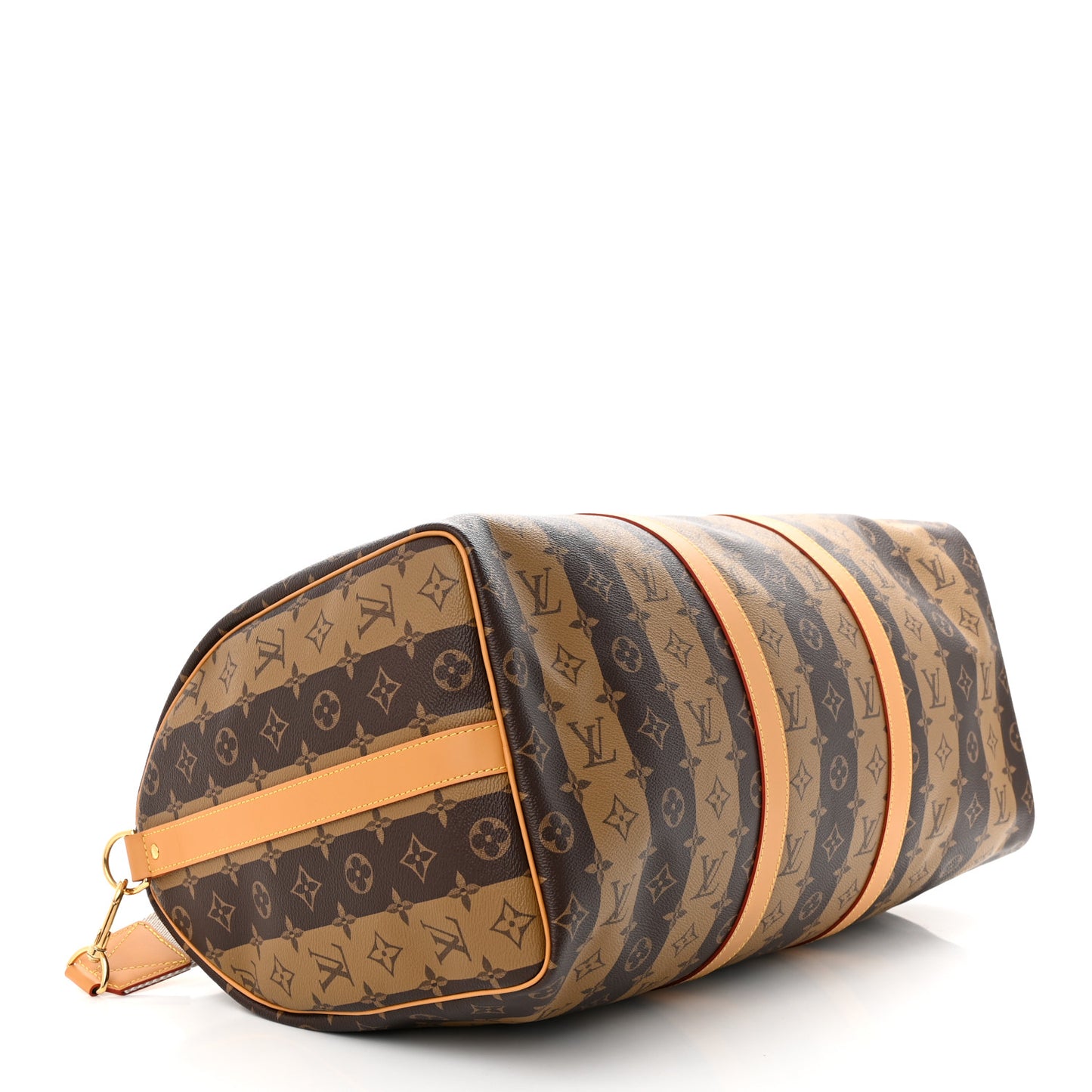 X NIGO Reverse Monogram Stripe Keepall Bandouliere 50 Brown