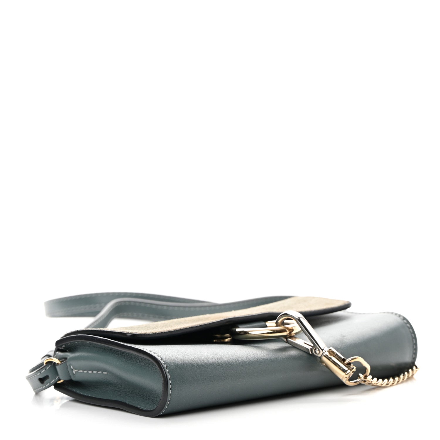 Chloe Suede Calfskin Mini Faye Shoulder Bag Cloudy Blue 4 of 19