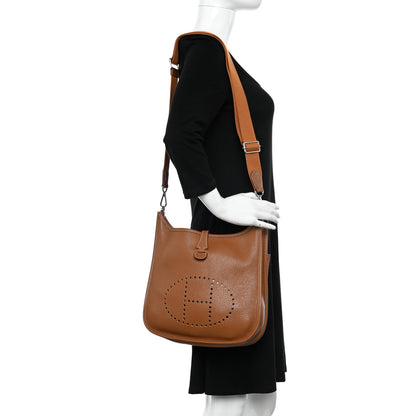 Hermes Taurillon Clemence Evelyne III PM Gold 2 of 14