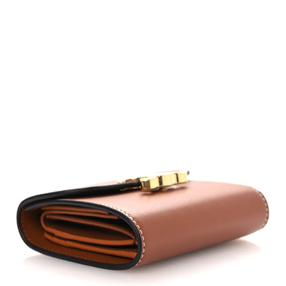 Celine Shiny Smooth Lambskin Small Triomphe Wallet Tan 4 of 9