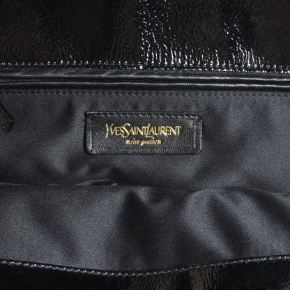 Saint Laurent Patent Crocodile Embossed Tribute Tote Black 6 of 7