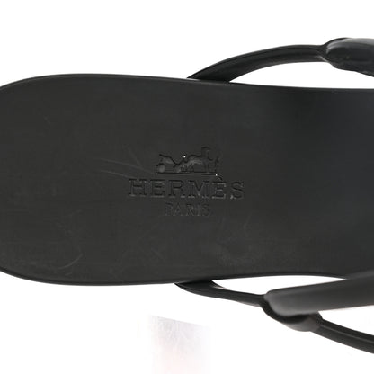 Hermes Rubber Womens Egerie Sandals 37 Black 7 of 12