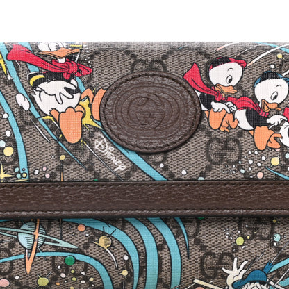 Gucci X DISNEY GG Supreme Monogram Donald Duck Interlocking G Continental Wallet Beige Multicolor New Acero 5 of 9