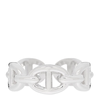 Hermes Sterling Silver PM Chaine d'Ancre Enchainee Band Ring 52 6 1 of 7