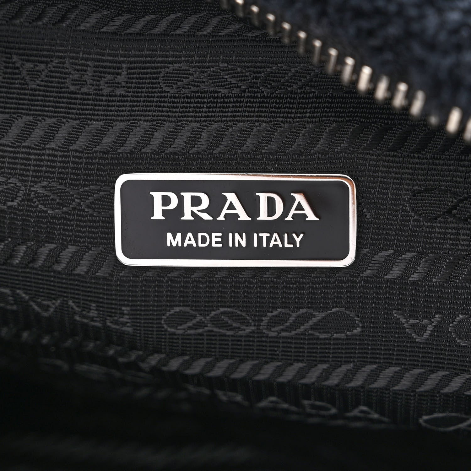 Prada Terry Cloth Mini Re-Edition 2000 Bag Black White 6 of 10