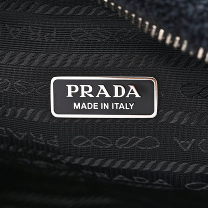 Prada Terry Cloth Mini Re-Edition 2000 Bag Black White 6 of 10