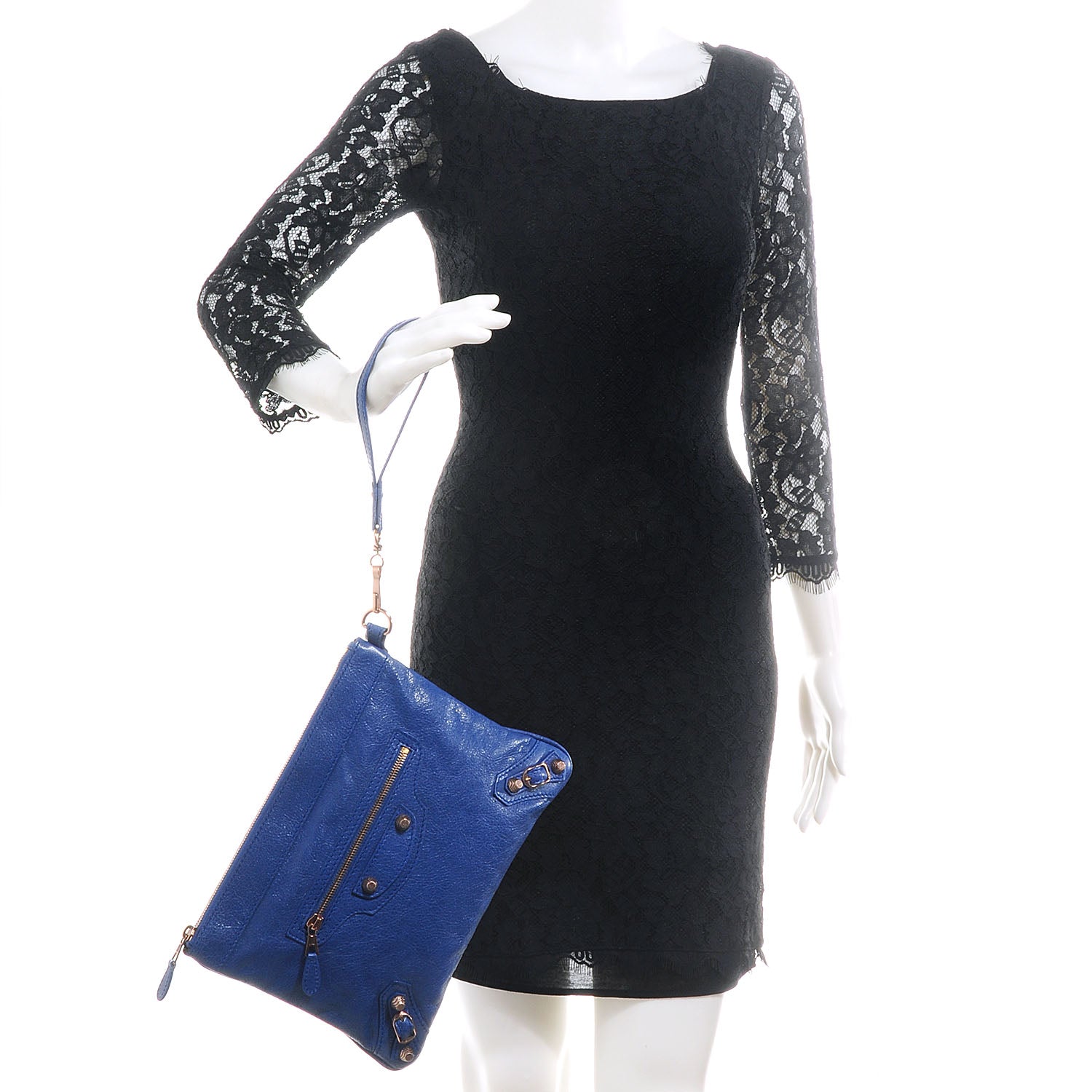 Balenciaga Agneau Giant 12 Rose Gold Hardware Flat Handle Clutch Bleuette 2 of 10