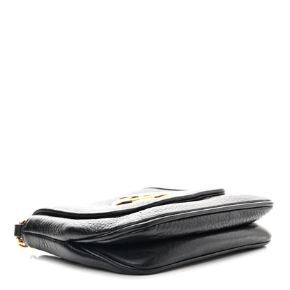 Gucci Pebbled Calfskin Small 1973 Chain Shoulder Bag Black 4 of 12