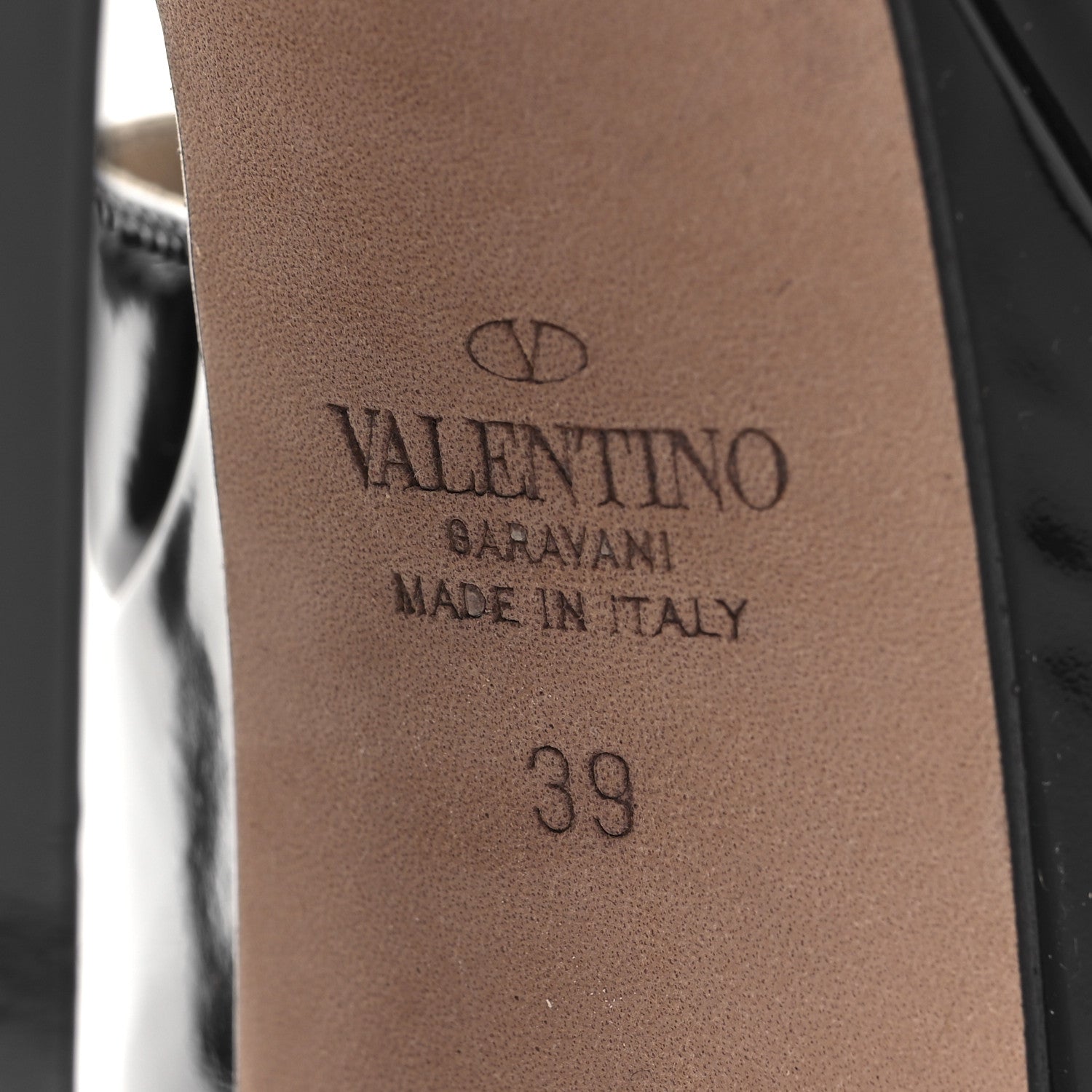 Valentino Garavani Patent Tan-Go 55/155mm Platform Sandals 39 Black 8 of 9