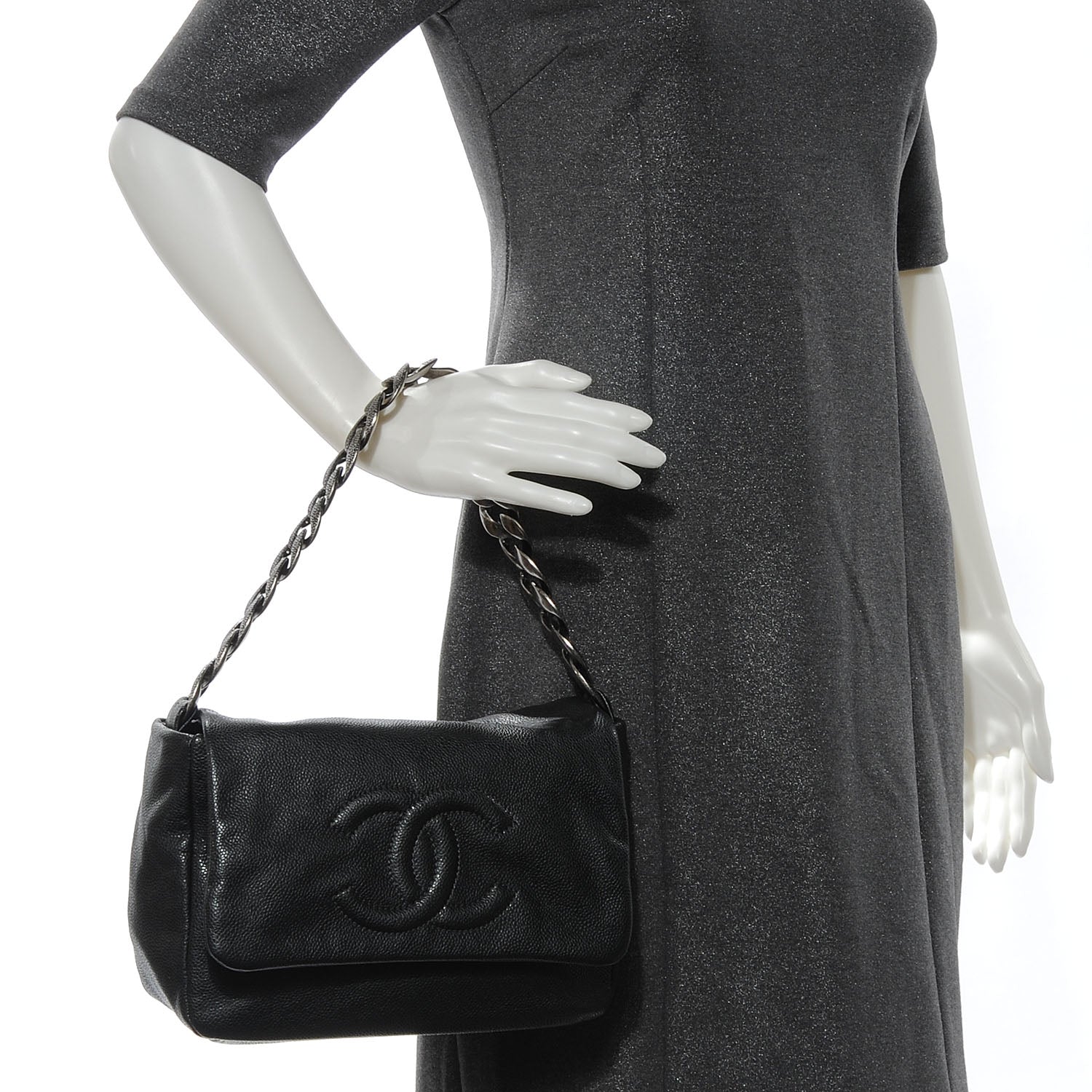 Chanel Caviar 31 Flap Dark Grey 2 of 7