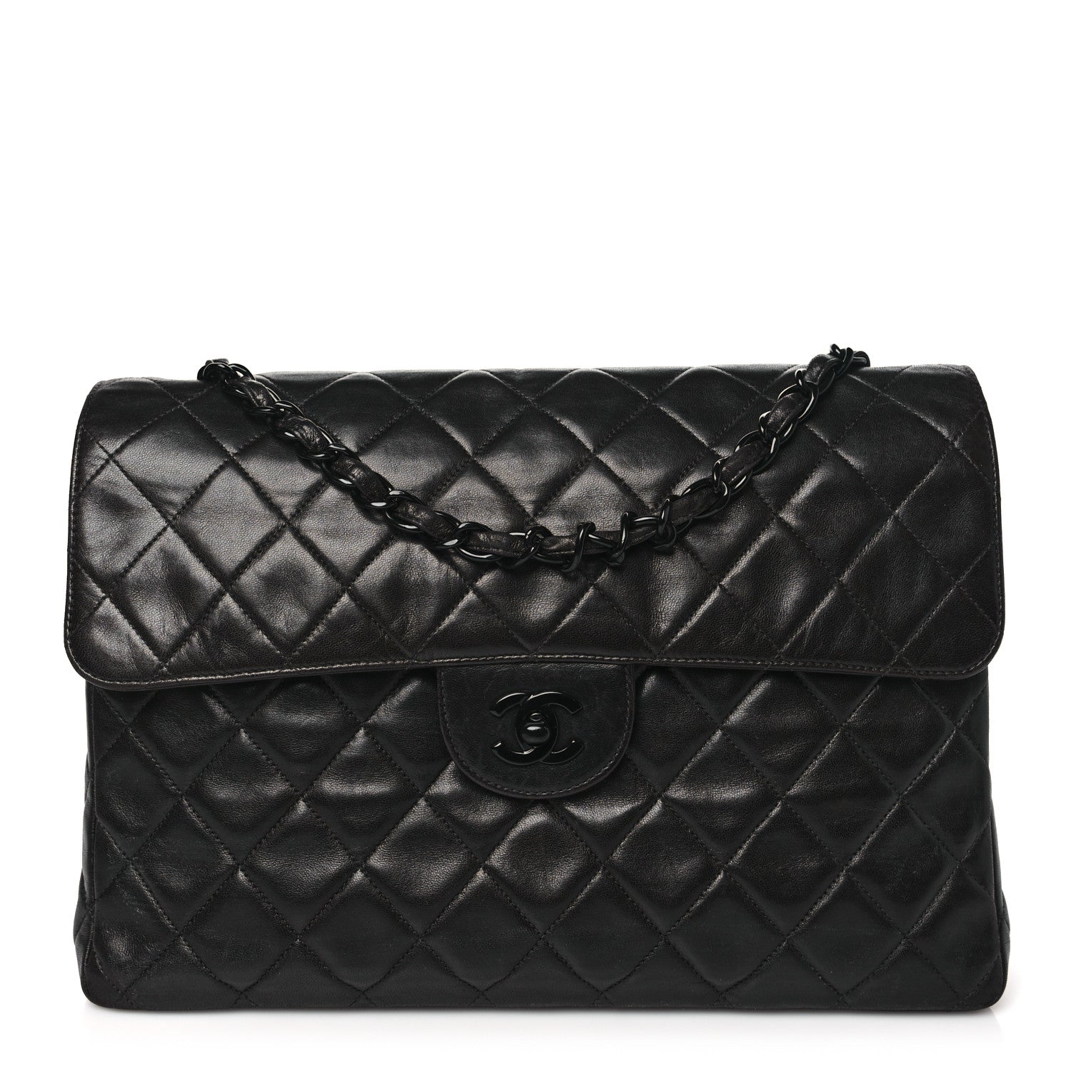 Chanel Lambskin Quilted Jumbo Single Flap So Black 1 of 11