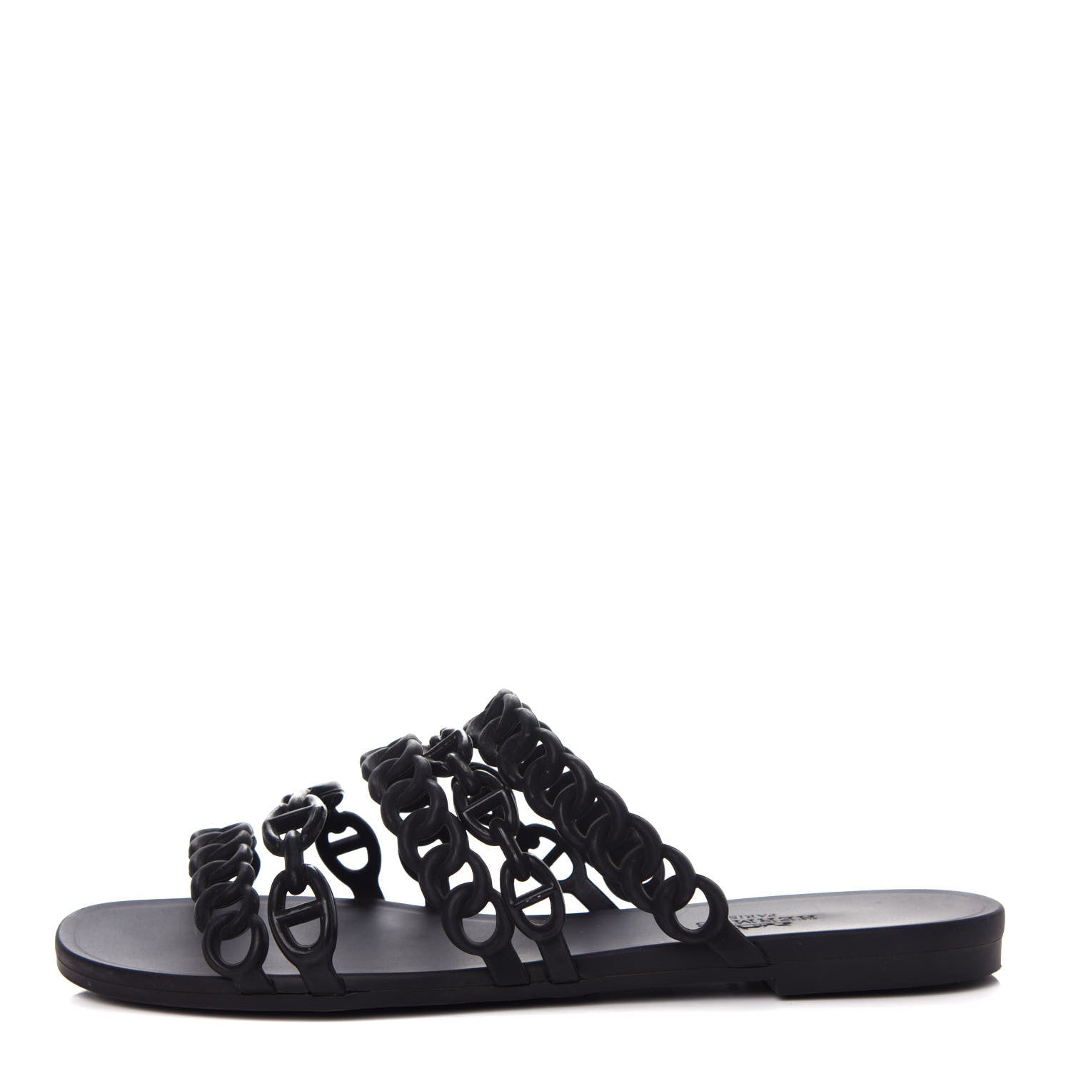 Hermes Rubber Chaine d'Ancre Nude Sandals 36 Black 1 of 10