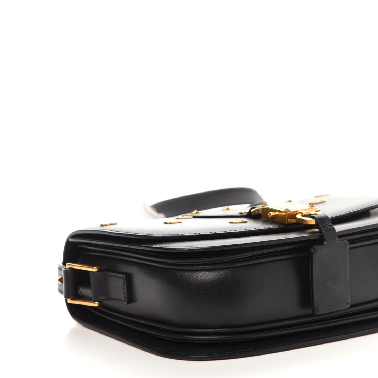 Calfskin V-Locker Saddle Bag Black