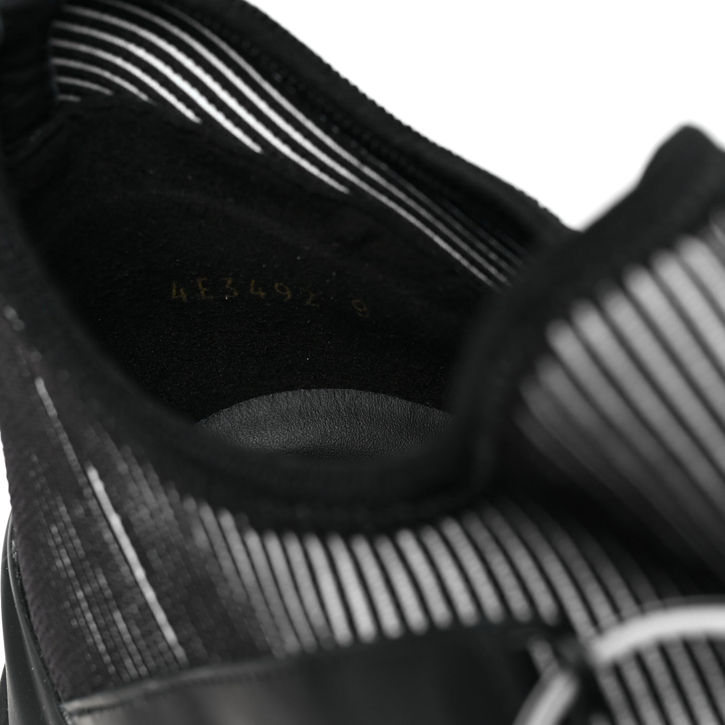 Knit Fabric Mens Logo Sneakers 9 Black White