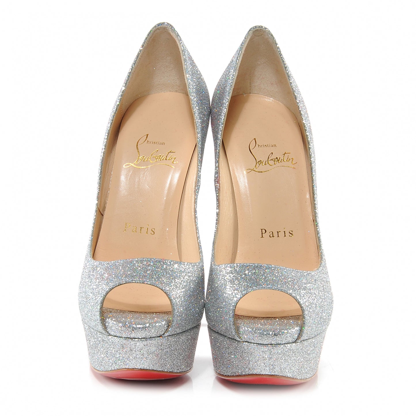 Mini Glitter Lady Peep 150 Pumps 35 Silver