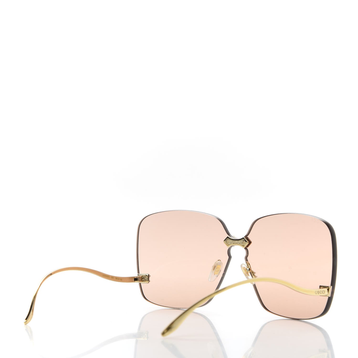 Gucci Rimless Sunglasses GG0355S Gold Flash Pink 4 of 9