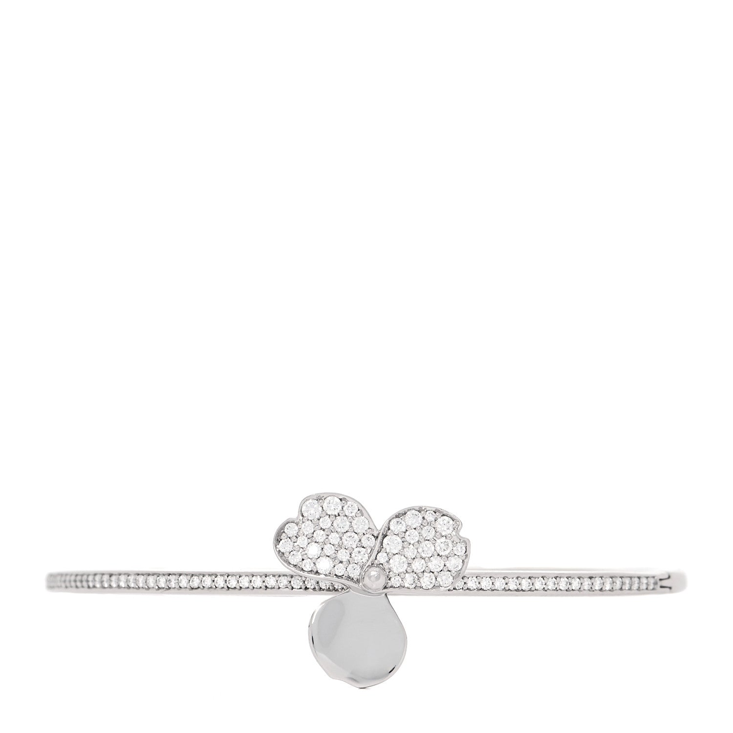 Tiffany Platinum Diamond Paper Flowers Hinged Bangle Bracelet 2 of 10