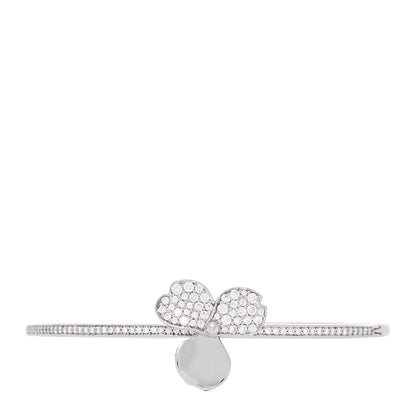 Tiffany Platinum Diamond Paper Flowers Hinged Bangle Bracelet 2 of 10