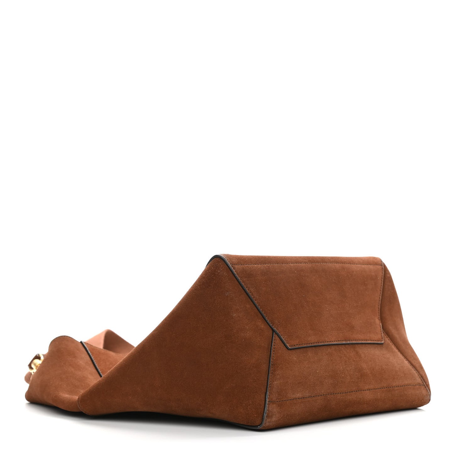 Suede Calfskin Sangle Bucket Bag Chestnut
