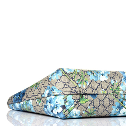 Gucci GG Supreme Monogram Blooms Medium Reversible Tote Beige Blue Navy 12 of 16