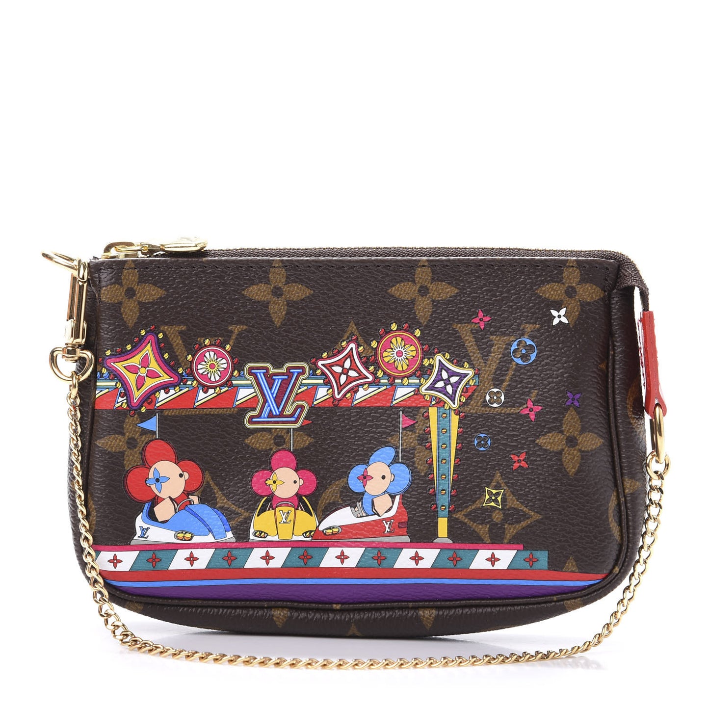 Monogram 2020 Christmas Animation Bumper Cars Mini Pochette Accessories Coquelicot
