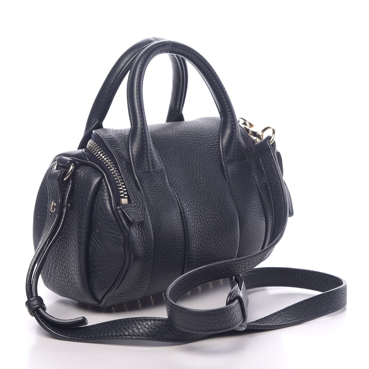 Pebbled Lambskin Mini Rockie Navy Pale Gold Hardware