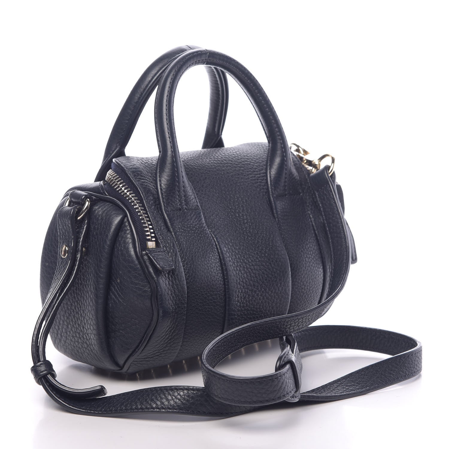 Alexander Wang Pebbled Lambskin Mini Rockie Navy Pale Gold Hardware 3 of 11