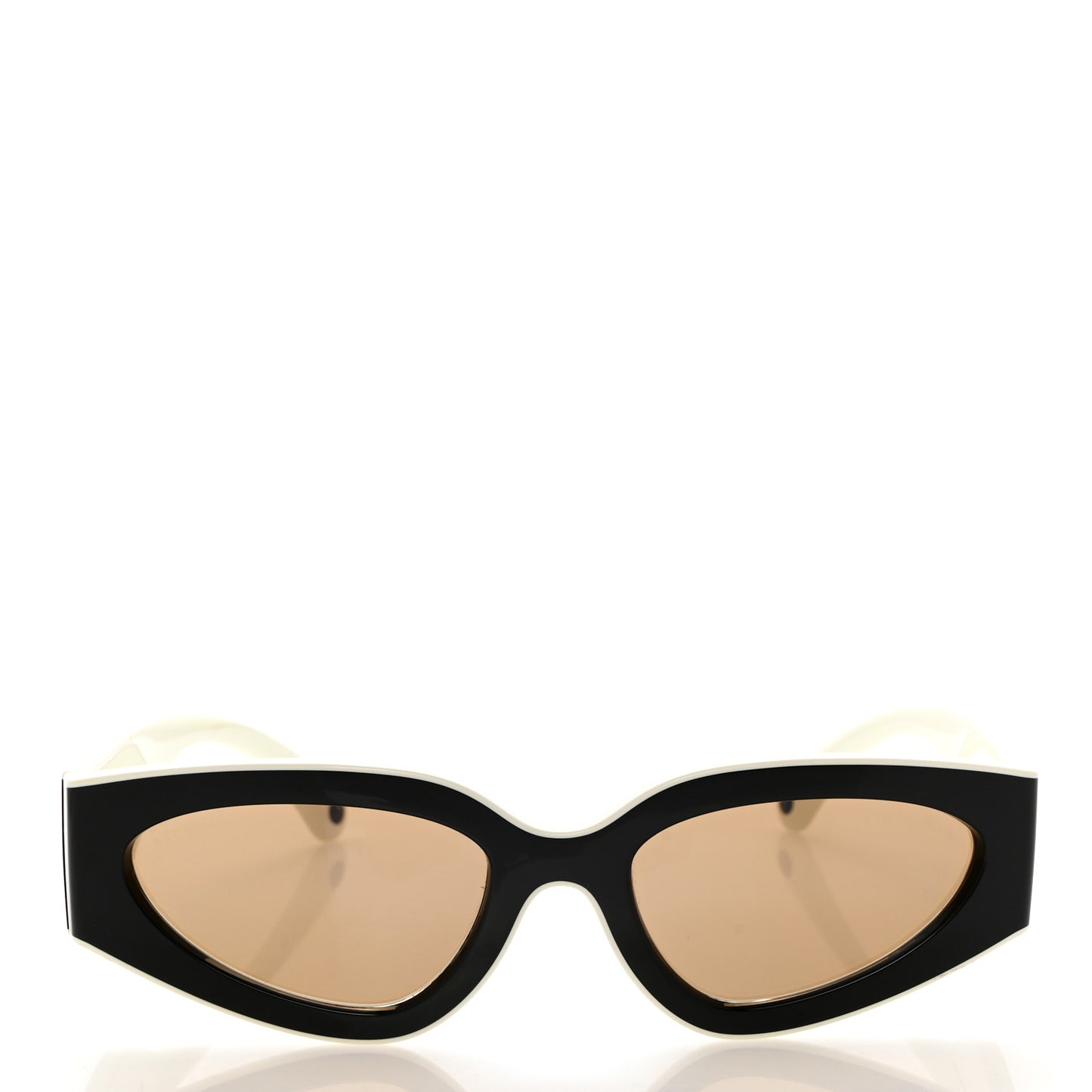 Acetate Cat Eye Sunglasses 6056 Black White