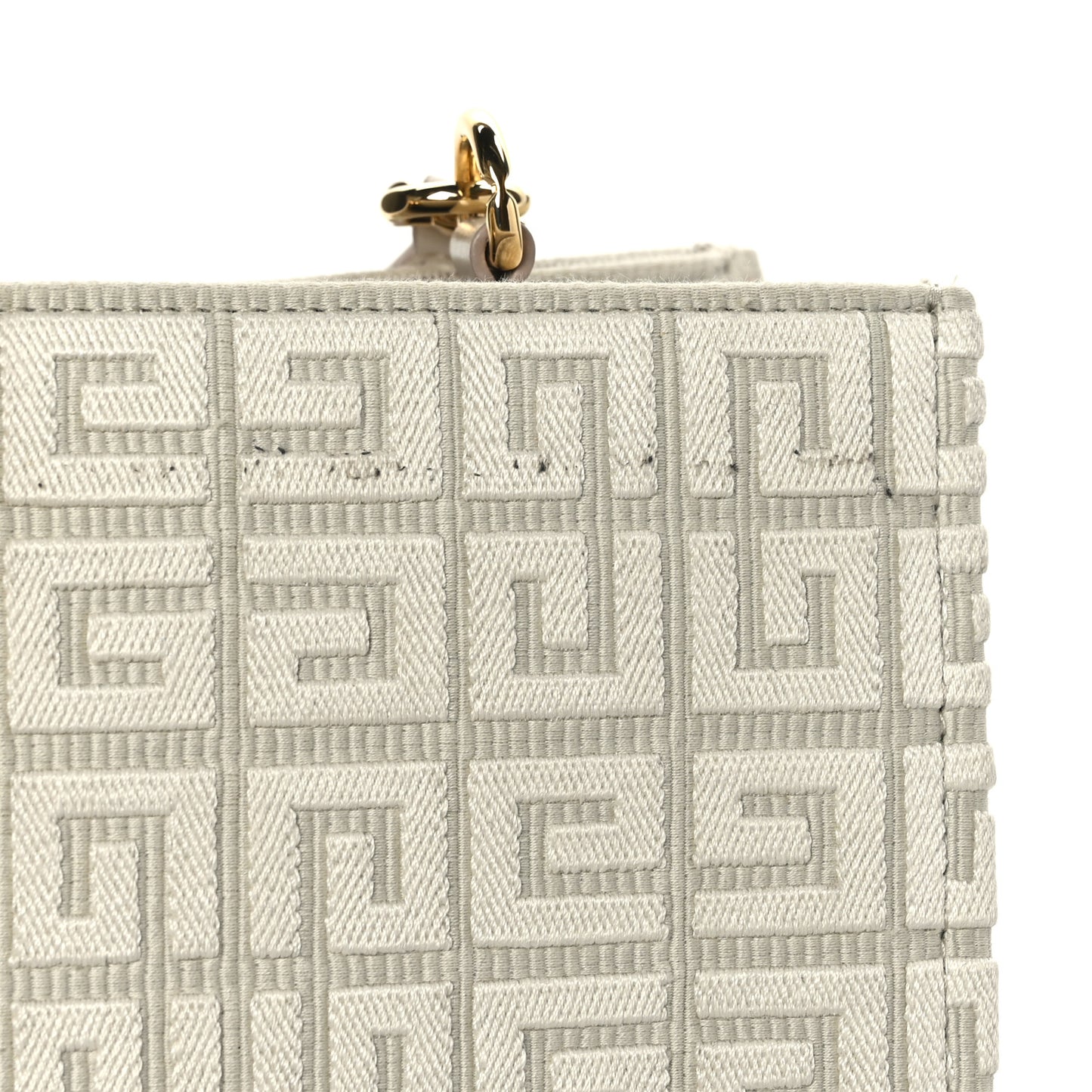 Canvas Jacquard 4G Medium Chain Tote Stone Grey