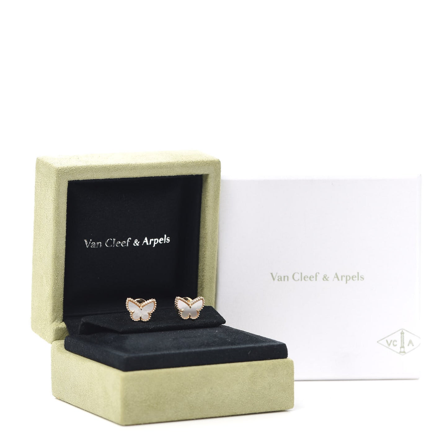 18K Yellow Gold Mother of Pearl Sweet Alhambra Butterfly Earrings