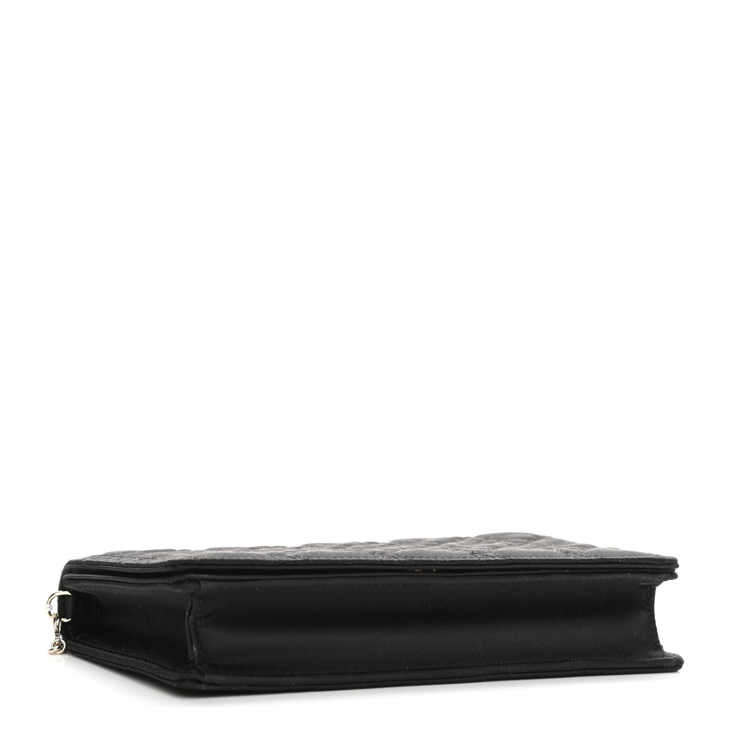 Satin Cannage Lady Dior Convertible Clutch Black