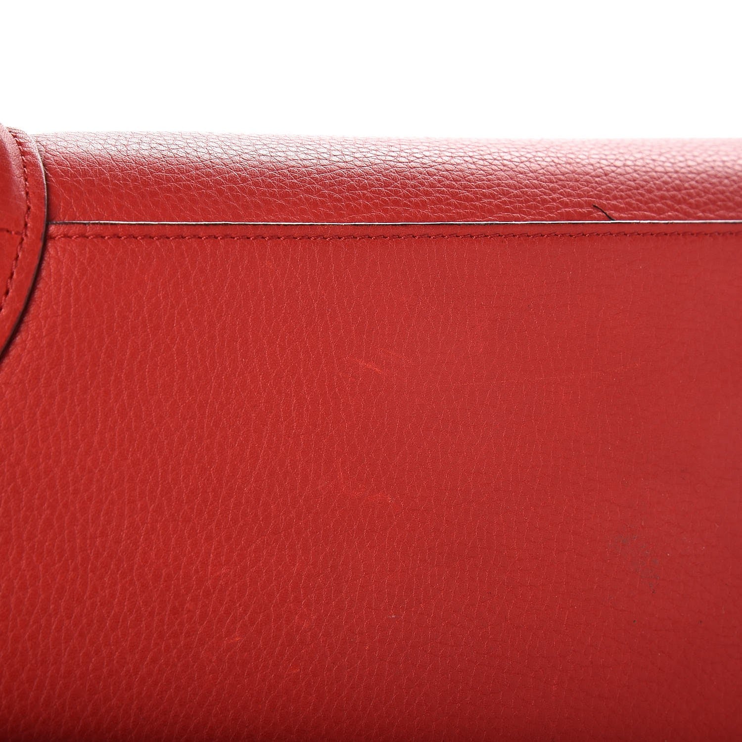 Celine Drummed Calfskin Mini Luggage Coquelicot 8 of 17