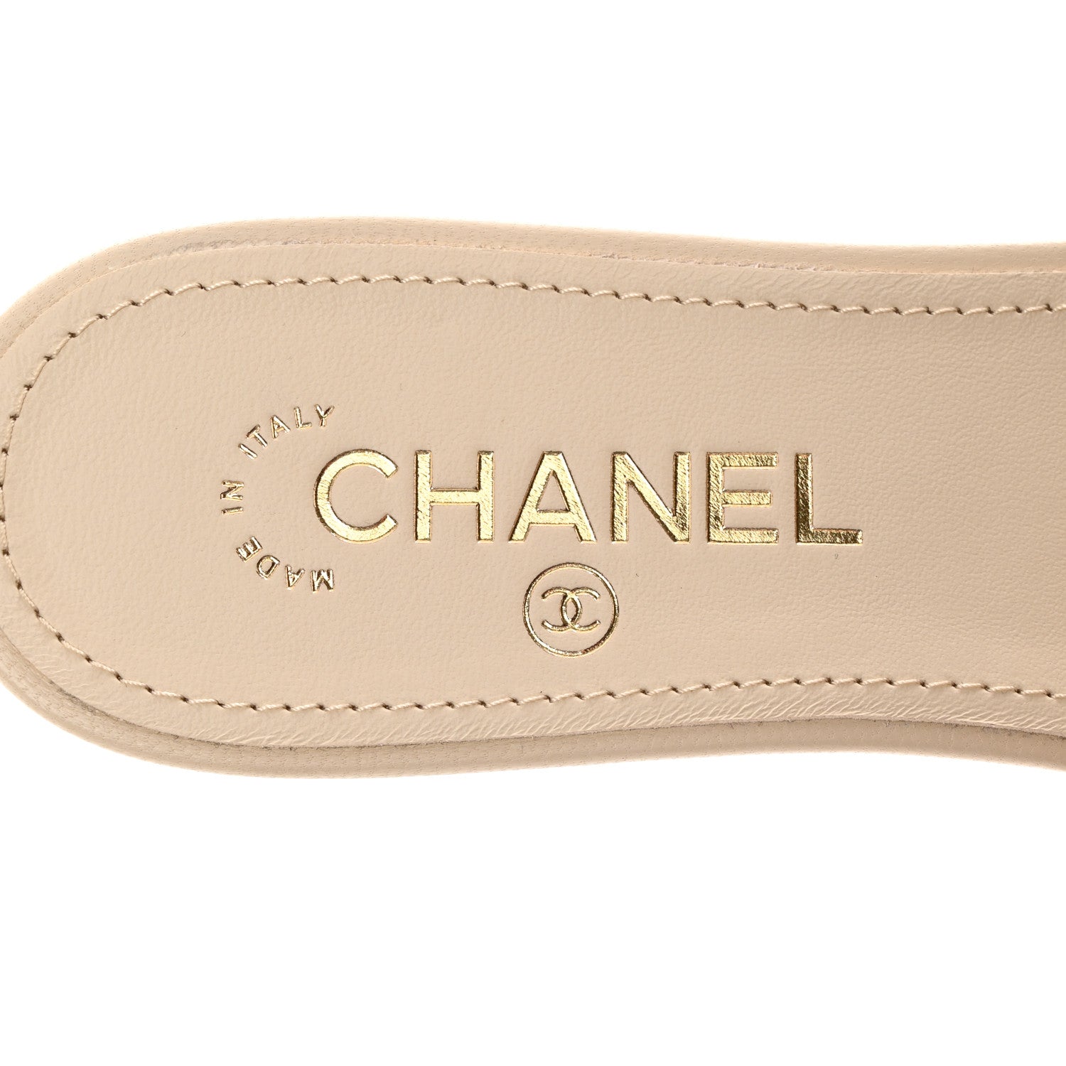 Chanel Lambskin Pearl Crystal CC Mules Sandals 39.5 Beige 10 of 11