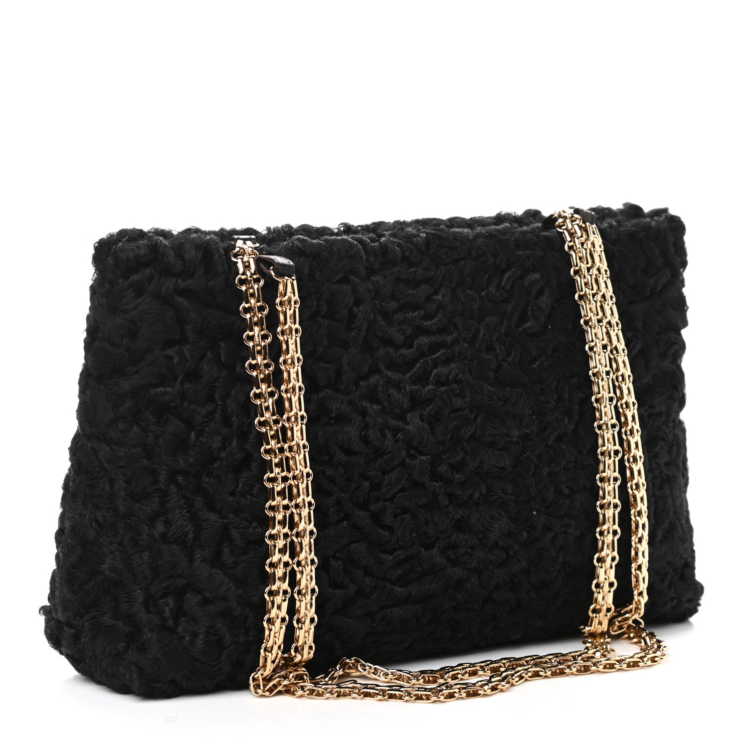Chanel Persian Lamb Fur Shoulder Bag Black 2 of 9