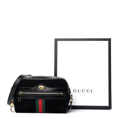 Gucci Suede Patent Web Mini Ophidia Shoulder Bag Black 14 of 14