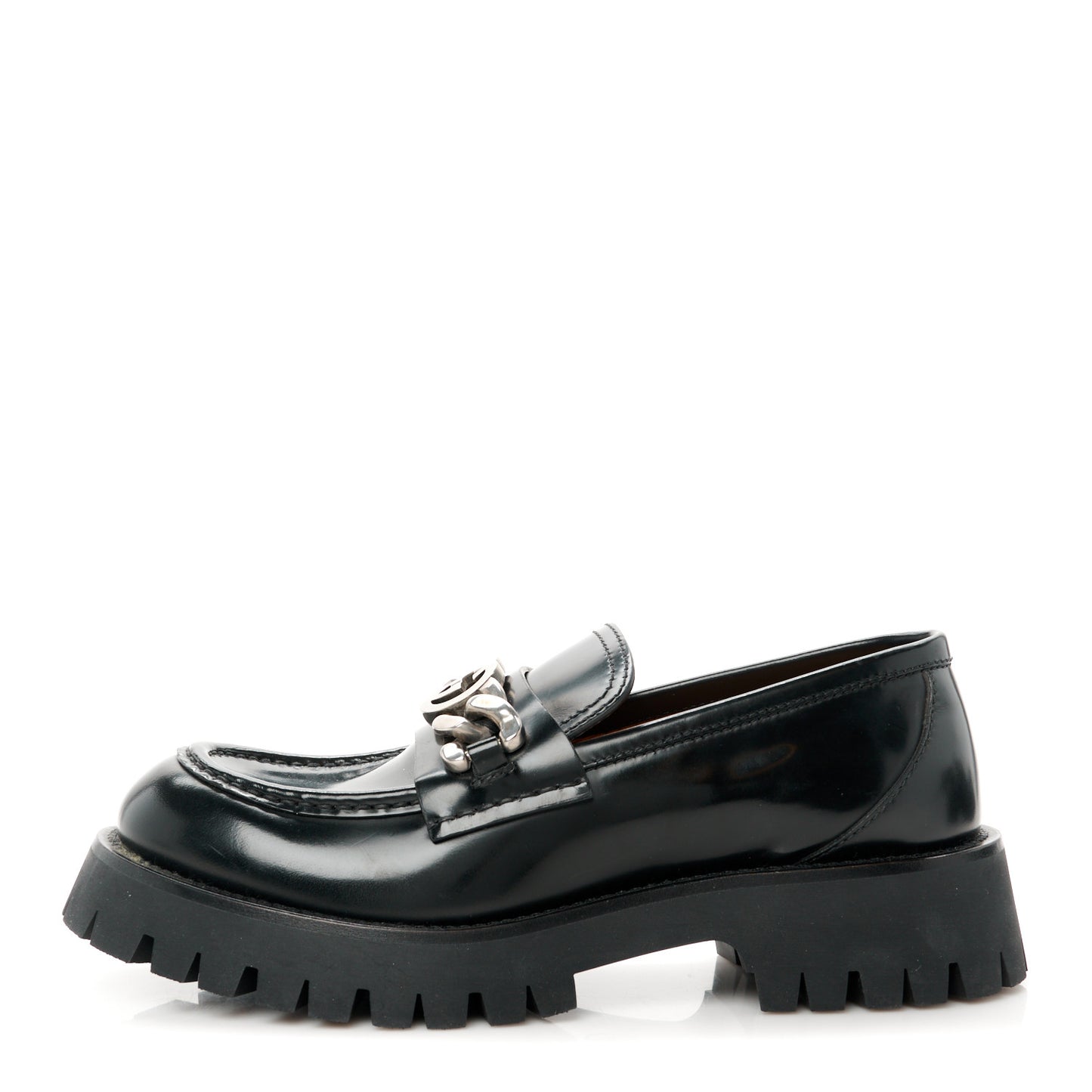 Cordovan Lux Womens Jeanne Platform Lug Sole 30/45mm Loafers 39 Black
