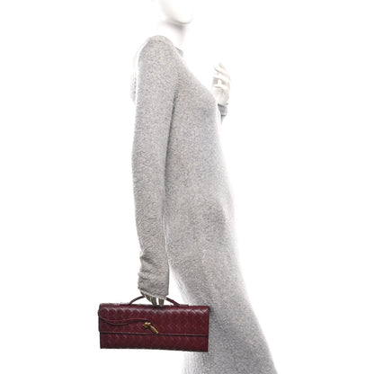 Bottega Veneta Nappa Intrecciato Long Andiamo Top Handle Clutch Barolo 2 of 10