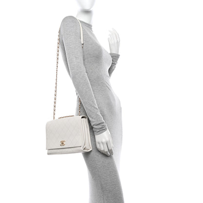 Chanel Calfskin Stitched Large Flap White 2 of 12