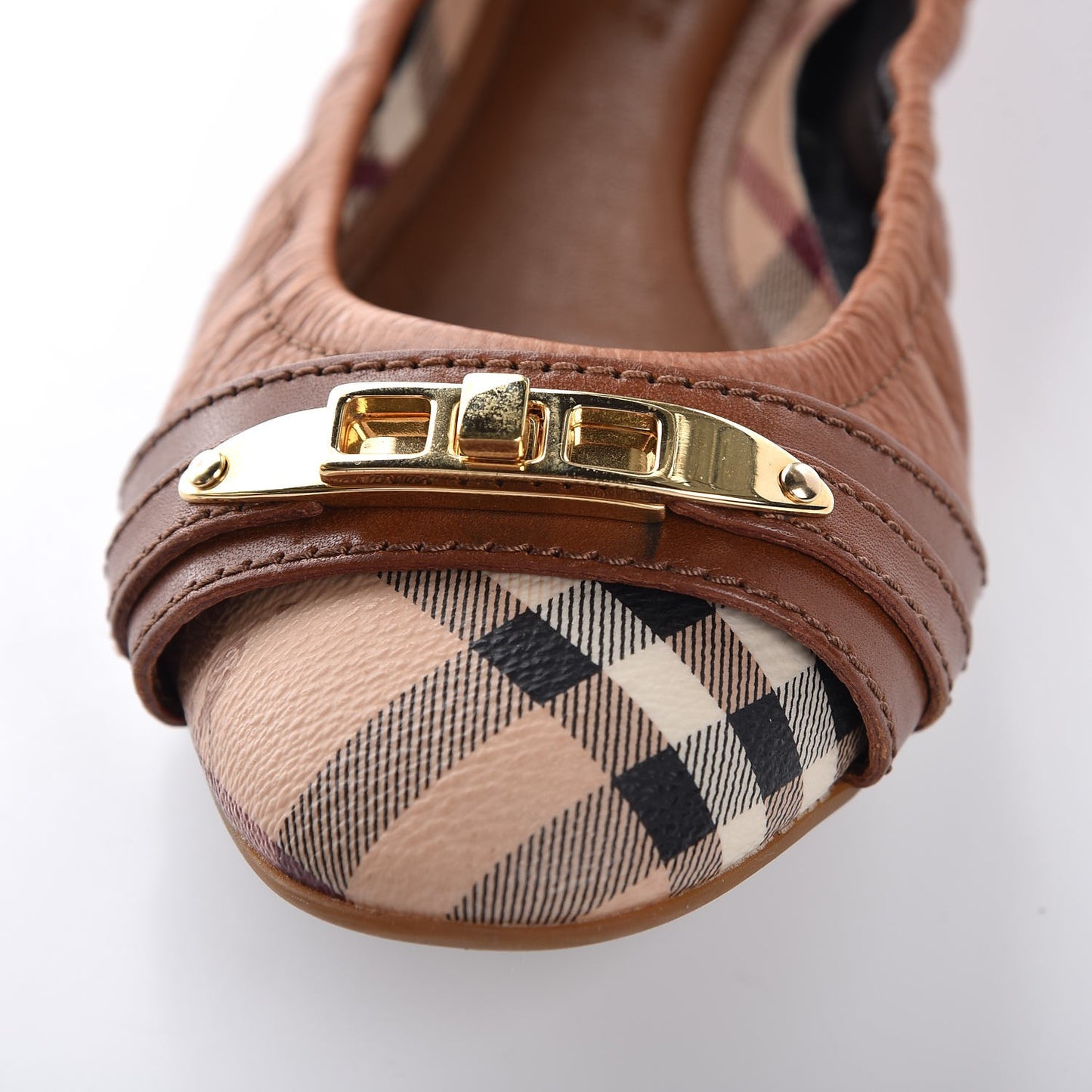 Haymarket Check Aston Ballerina Flats 39 Tan