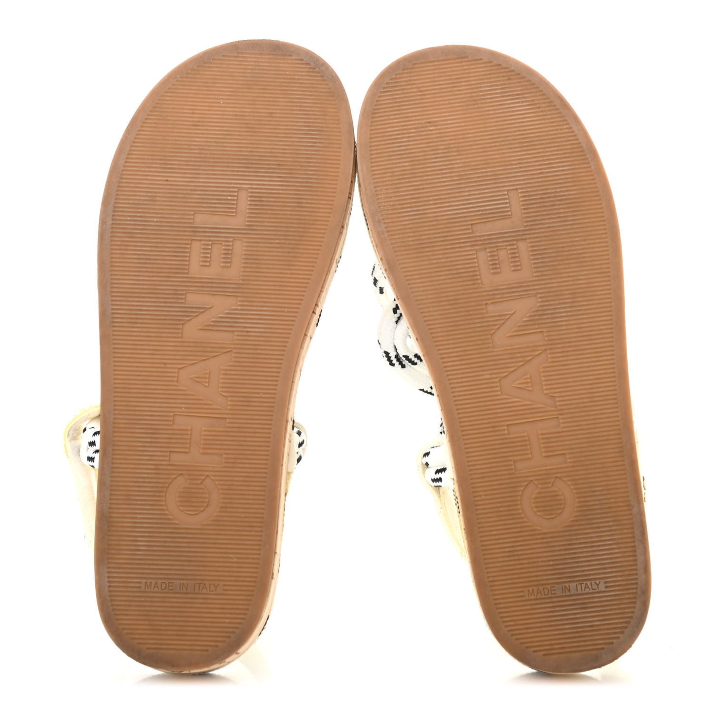 Cord Lambskin Quilted Logo Sandals 37 White Black