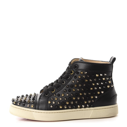 Christian Louboutin Calfskin Womens Louis Spikes Flat Sneakers 37 Black Multi 1 of 9