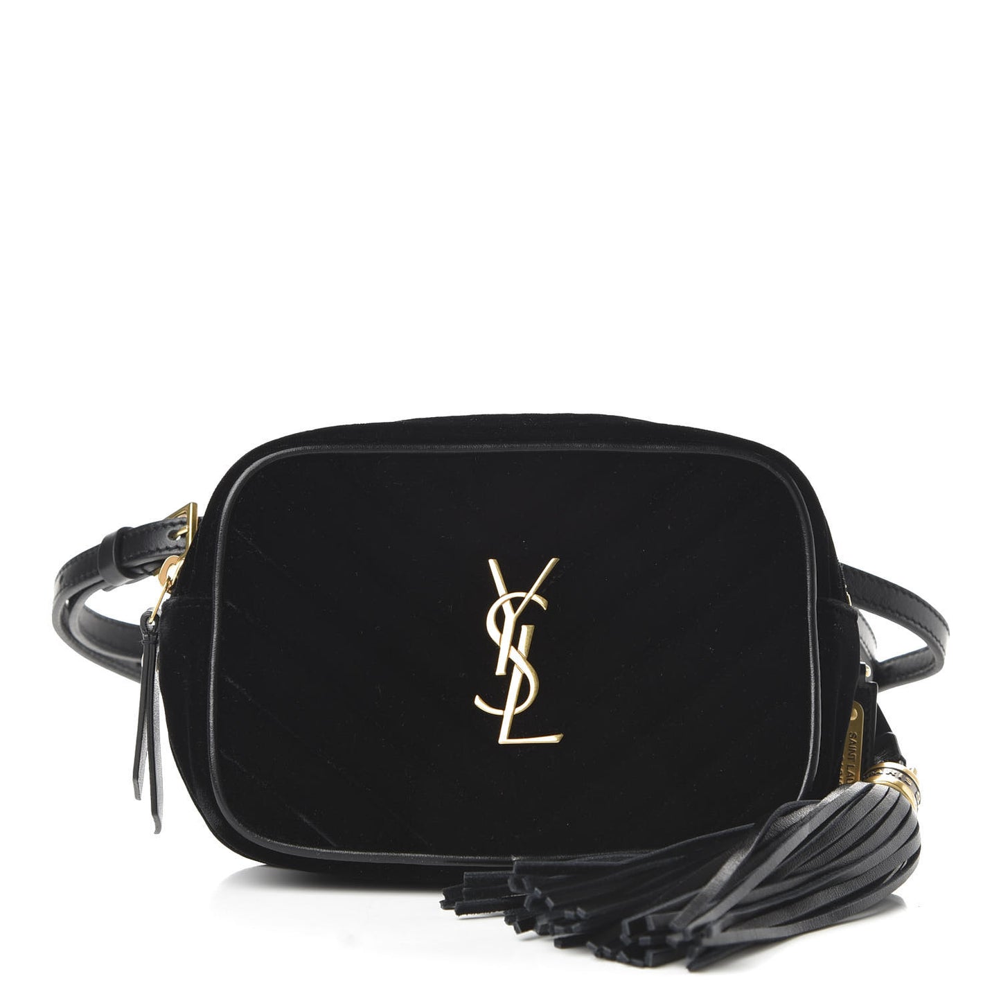 Velour Matelasse Monogram Lou Belt Bag Black