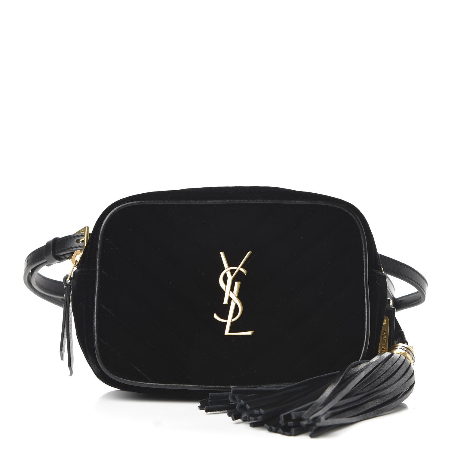 Saint Laurent Velour Matelasse Monogram Lou Belt Bag Black 1 of 9