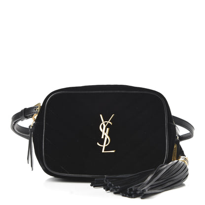 Saint Laurent Velour Matelasse Monogram Lou Belt Bag Black 1 of 9