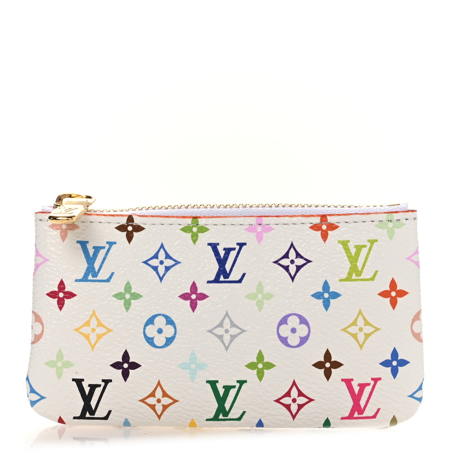 LV X TM Monogram Multicolor Key Pouch White