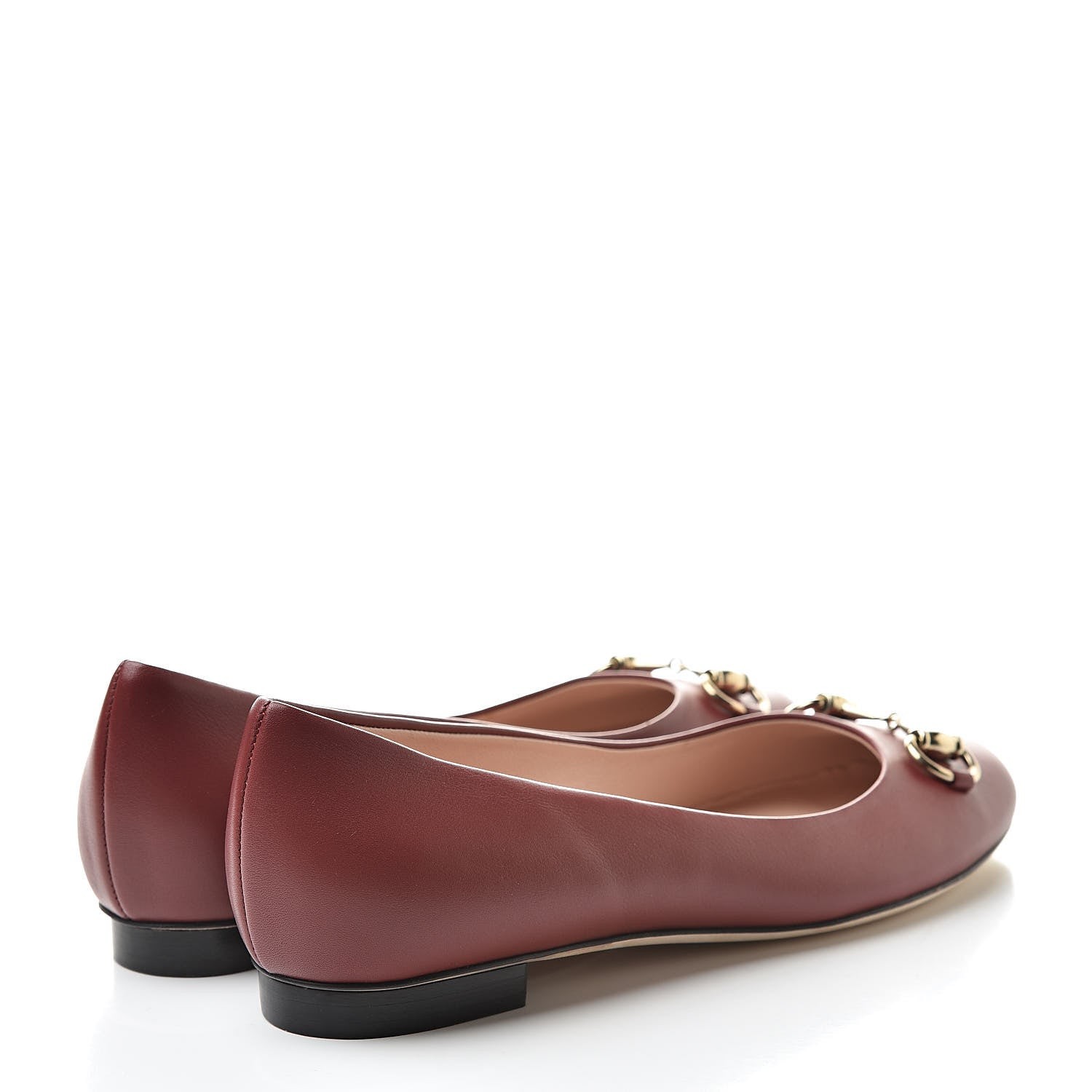 Gucci Calfskin Horsebit Ballerina Flats 37 Red 4 of 8