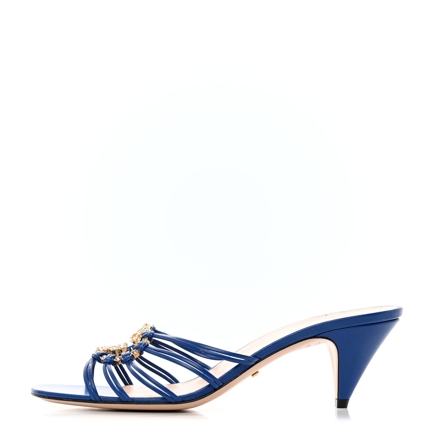 Gucci Malaga Kid Crystal GG Isa Ankle Strap 55mm Sandals 39.5 Blue 1 of 10