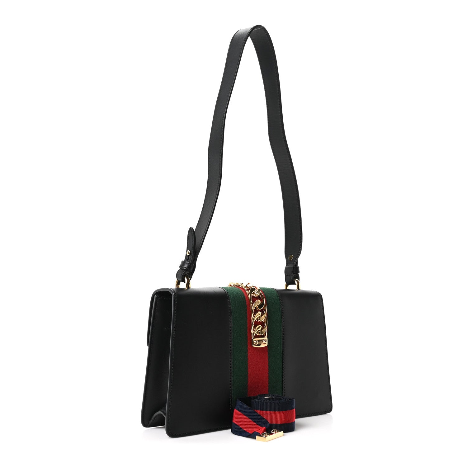 Gucci Calfskin Small Sylvie Shoulder Bag Black 3 of 10