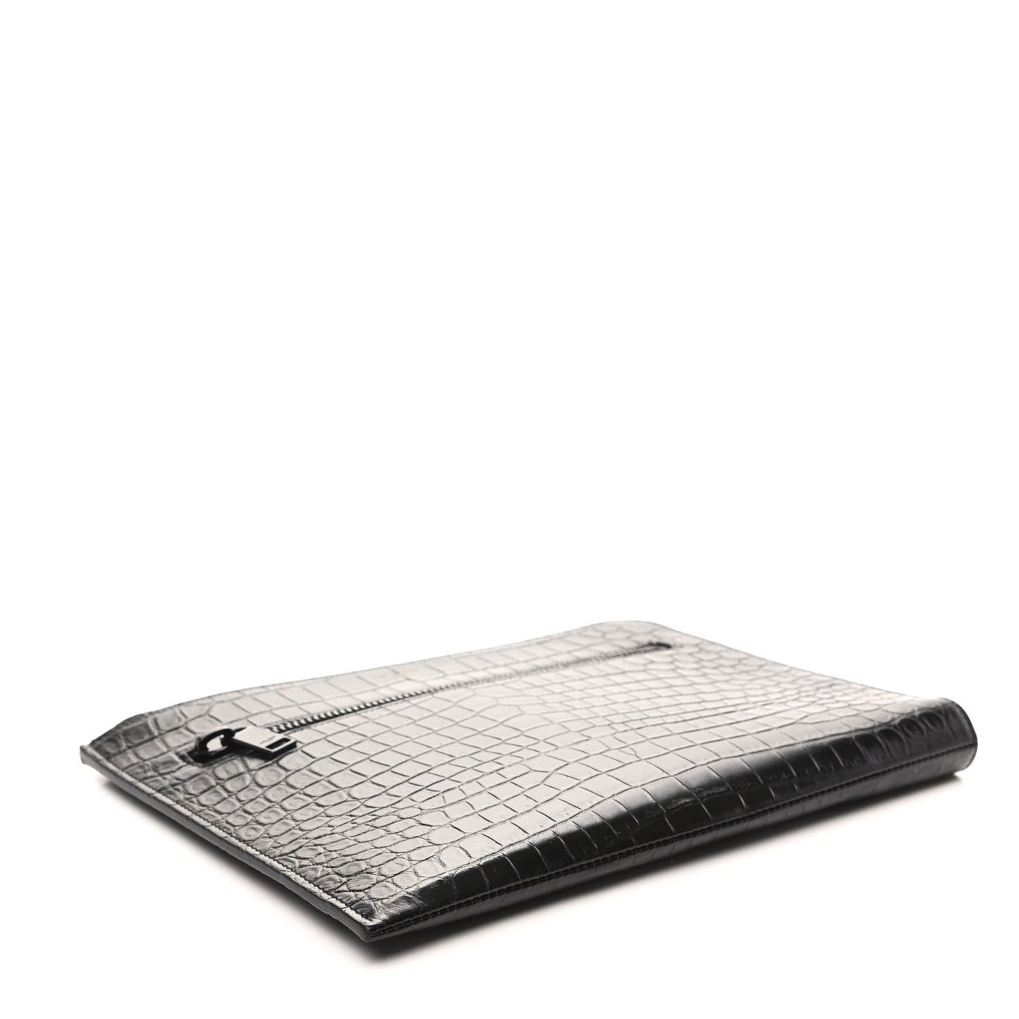 Calfskin Crocodile Embossed iPad Case Black