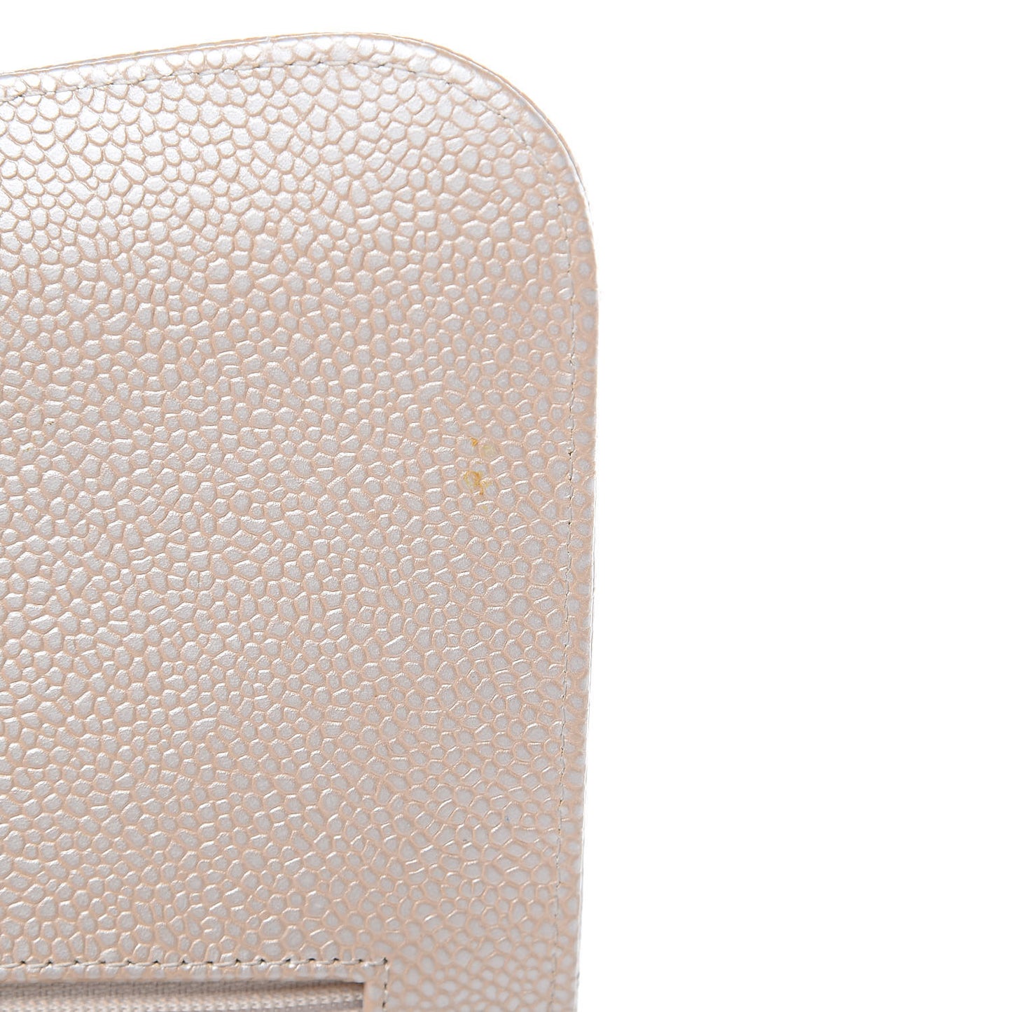 Pearly Caviar Quilted Jumbo Double Flap Light Beige